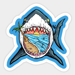 The Beach Shark Sticker